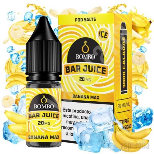 banana max ice 10ml bar juice by bombo