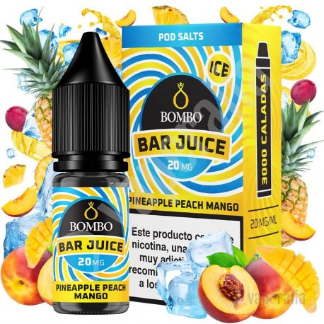 pineapple peach mango ice 10ml bar juice by bombo