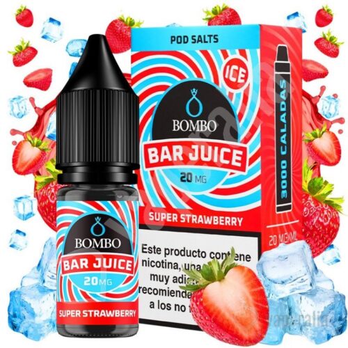 super strawberry ice 10ml bar juice by bombo