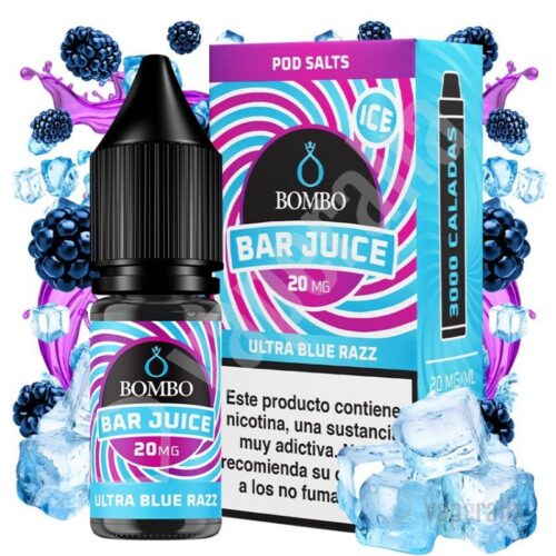 ultra blue razz ice 10ml bar juice by bombo